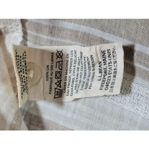 L.L.Bean Women's 3/4 Sleeves Striped Linen Tunic Top Size XL - Picture 8 of 10
